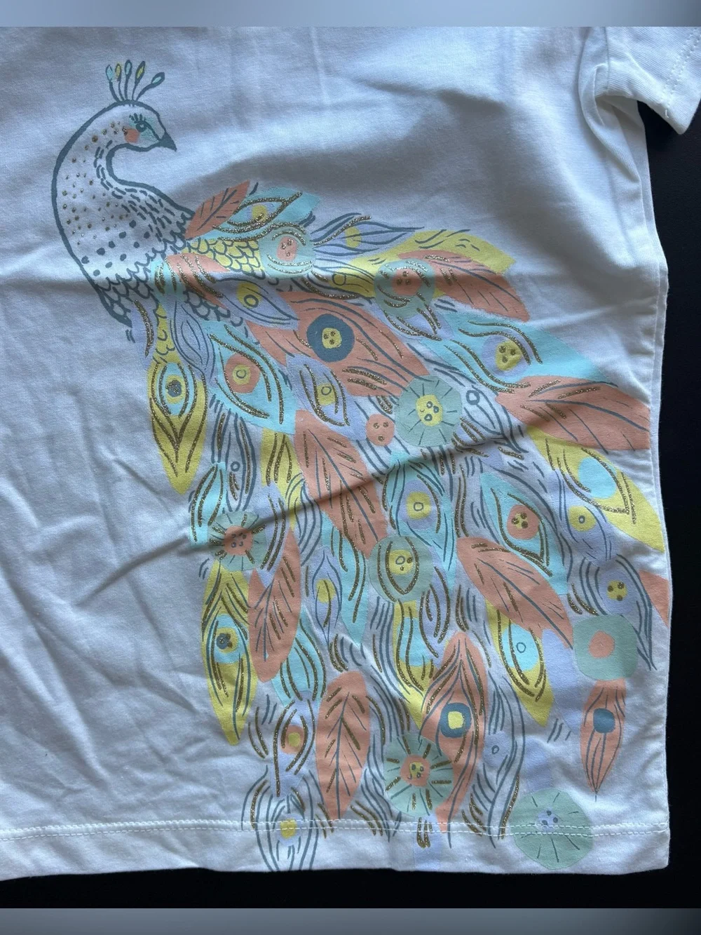 New Carter’s Girls 6 Graphic Top T-shirt Tee Set White Peacock Hot Air Balloon